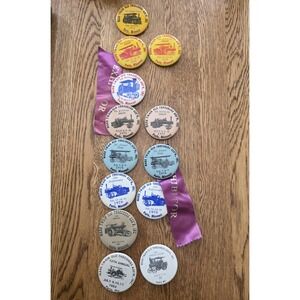 13 Vintage Mark Twain Old Threshers Pinback Button Ribbon Lot Paris MO 70s 80s